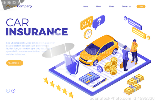 Image of Car Insurance Isometric Concept