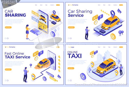 Image of Isometric Car Sharing and Online Taxi