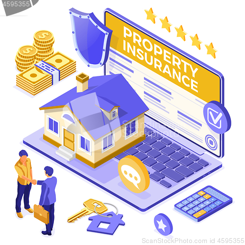 Image of Online Propery House Insurance Isometric