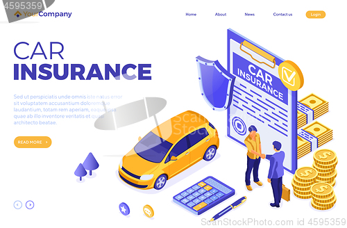 Image of Car Insurance Isometric Concept