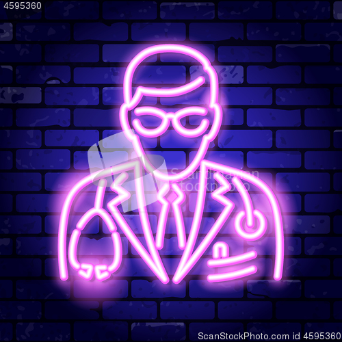 Image of Doctor with Stethoscope Neon Signboard