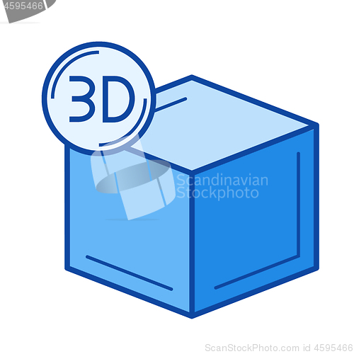 Image of Three D modelling line icon.