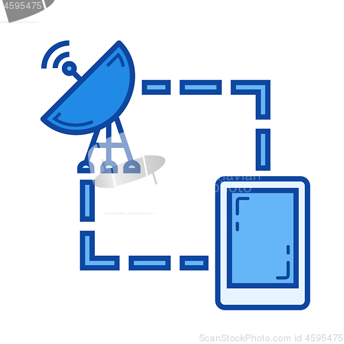 Image of Satellite phone line icon.