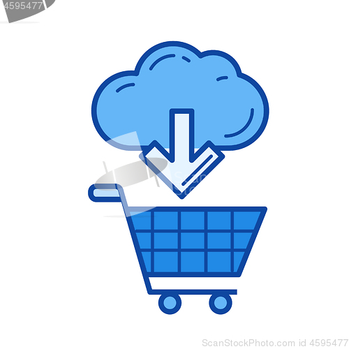 Image of Online shopping line icon.