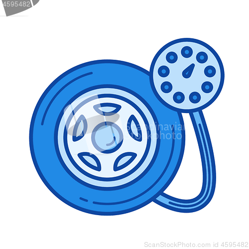 Image of Tire pressure line icon.