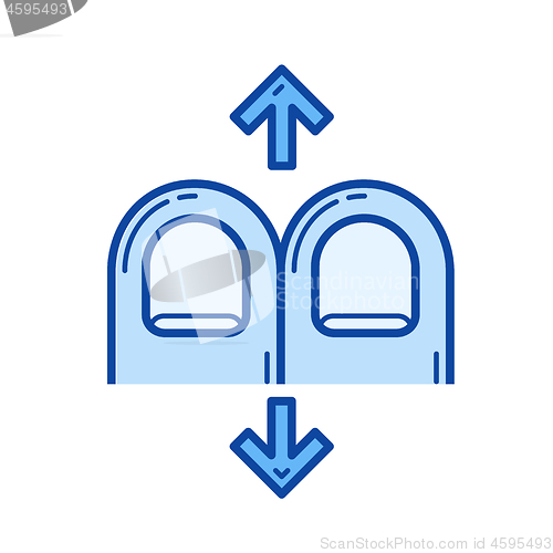 Image of Two-finger scrolling line icon.