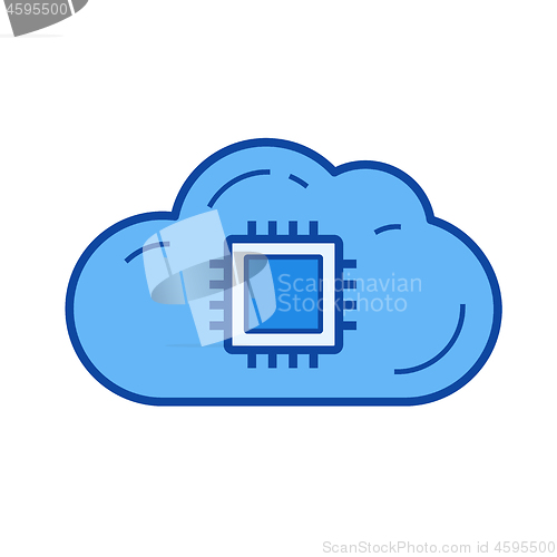 Image of Cloud data storage line icon.