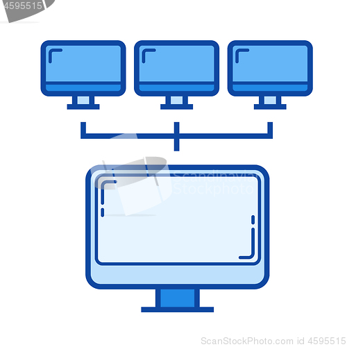 Image of Computer network line icon.