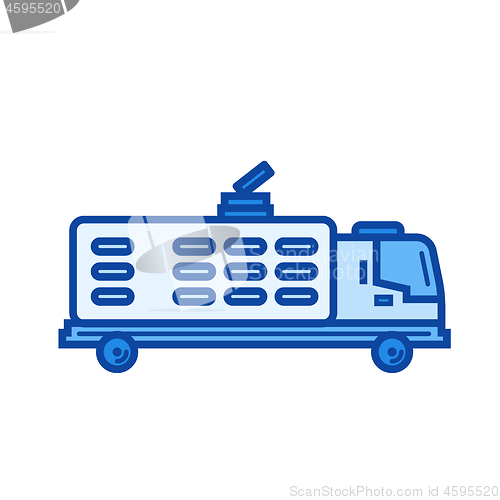 Image of Garbage truck line icon.