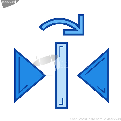 Image of Redo reflect vertical line icon.