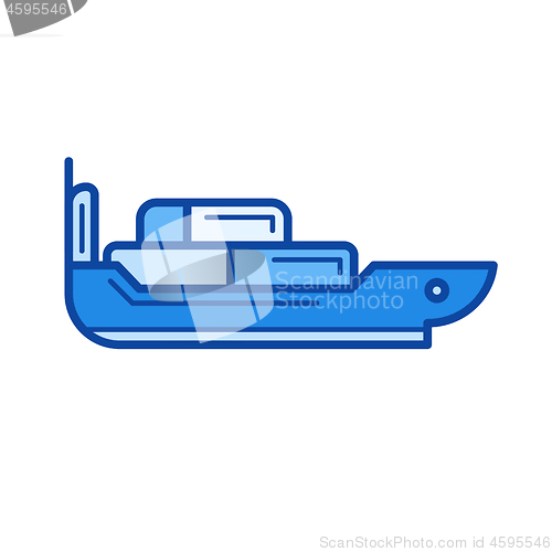 Image of Motor boat line icon.