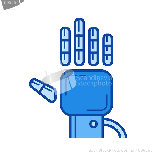 Image of Tracking glove line icon.