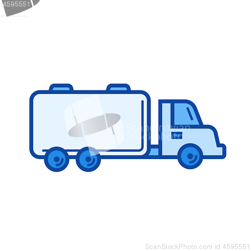 Image of Fuel truck line icon.