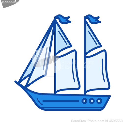 Image of Sailing boat line icon.