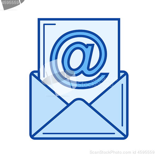 Image of Incoming mail line icon.