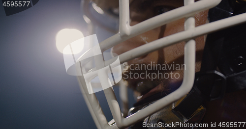 Image of Closeup Portrait Of American Football Player