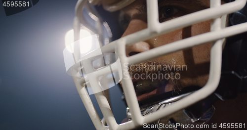 Image of Closeup Portrait Of American Football Player