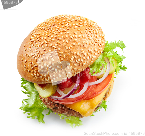 Image of fresh tasty burger