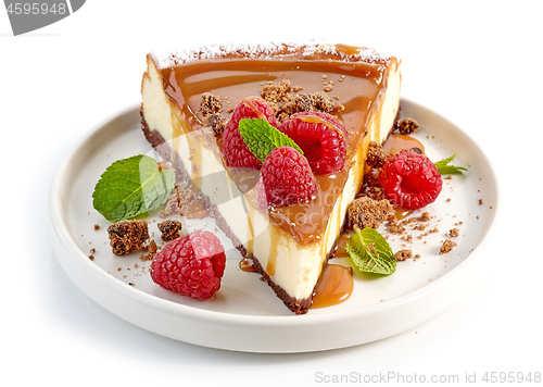 Image of piece of caramel cheesecake