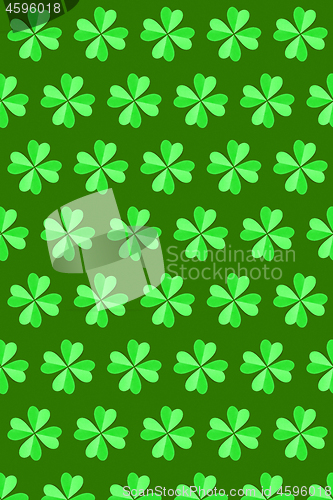 Image of Green clover\'s leaves pattern handmade from paper.