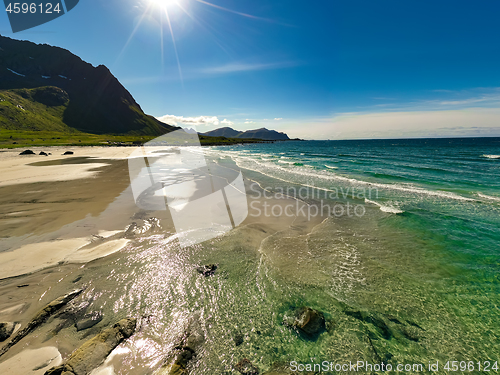 Image of Lofoten archipelago islands beach