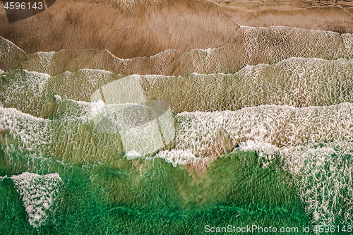 Image of Abstract wave sea beach on top view.