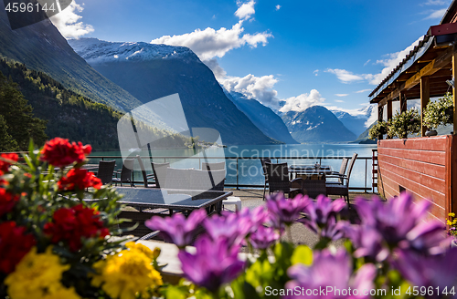 Image of Cafe on the nature background