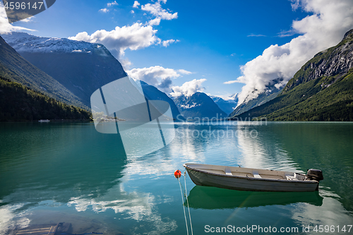 Image of lovatnet lake Beautiful Nature Norway.