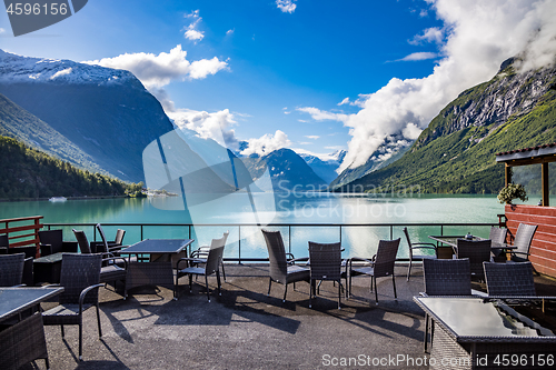 Image of Cafe on the nature background