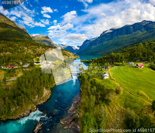 Image of lovatnet lake Beautiful Nature Norway.