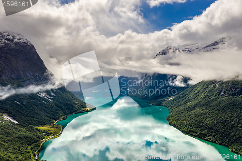 Image of lovatnet lake Beautiful Nature Norway.