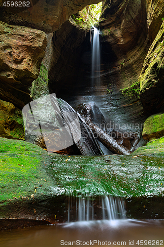 Image of Mountain stream through canyon