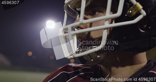 Image of Closeup Portrait Of American Football Player