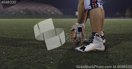 Image of american football kicker ready for football kickoff