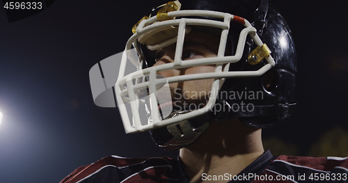 Image of Closeup Portrait Of American Football Player