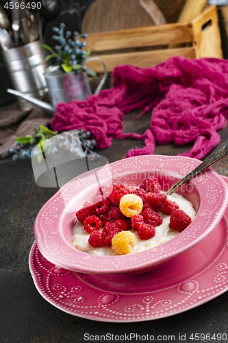 Image of oat flakes with berries