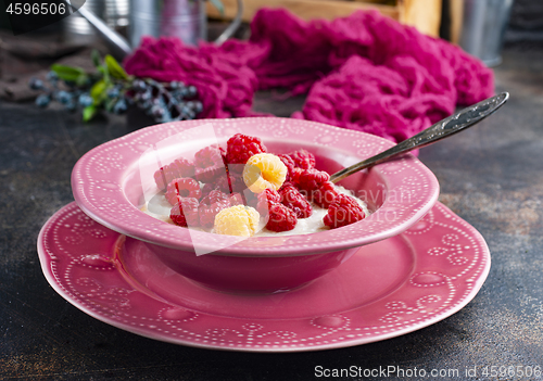 Image of oat flakes with berries