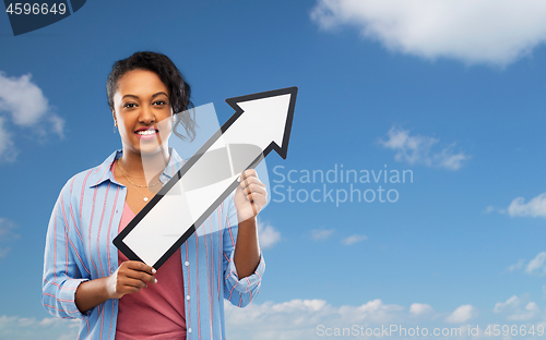 Image of african woman with arrow showing north east