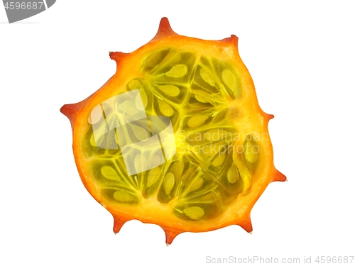 Image of Kiwano slice on white