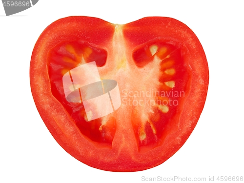 Image of Halved tomato on white