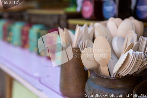 Image of Wooden cutlery a replacement for single use plastic
