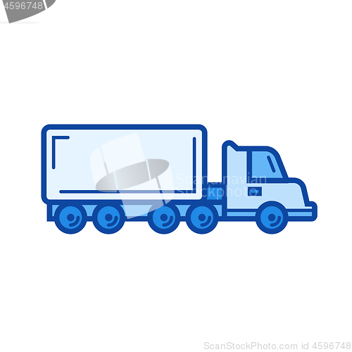 Image of Cargo truck line icon.