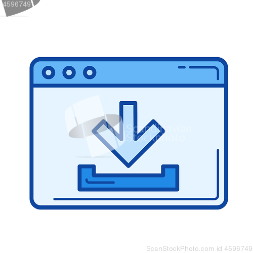 Image of Download file line icon.