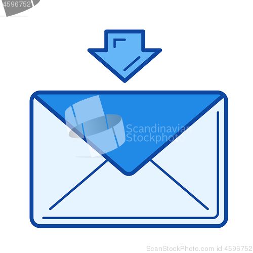 Image of Receive message line icon.