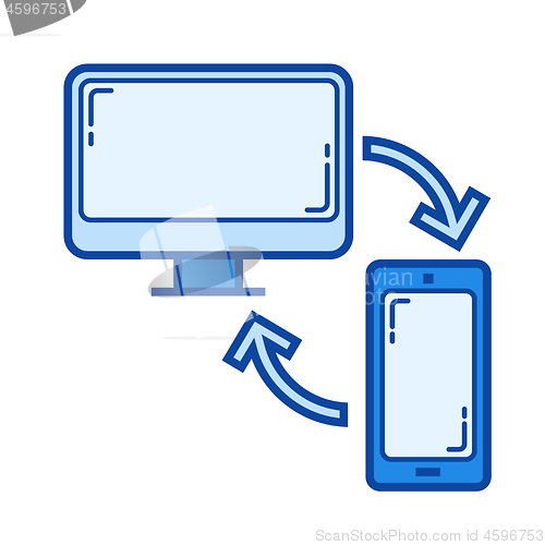 Image of Data synchronization line icon.