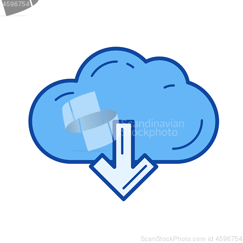 Image of Cloud download line icon.