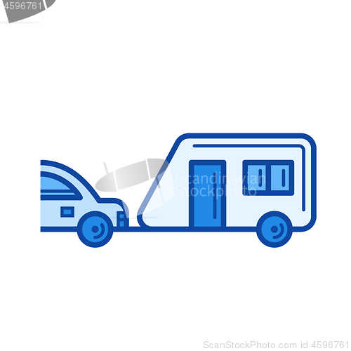 Image of Travel trailer line icon.