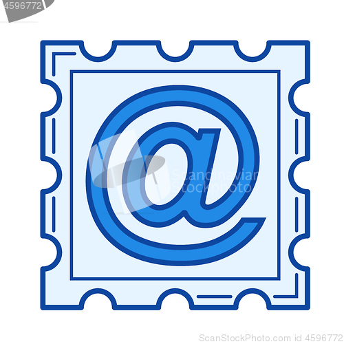 Image of Email postcard line icon.