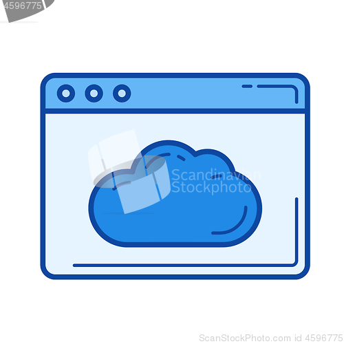 Image of Cloud storage line icon.