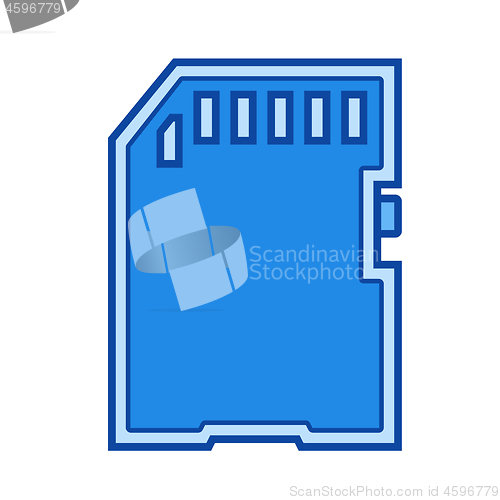 Image of SD card line icon.